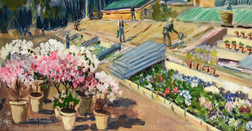 Carlo Montani, Le Serre di San Sisto Vecchio (dett.), 1935, olio su tavola Carlo Montani, Le Serre di San Sisto Vecchio (dett.), 1935, olio su tavola