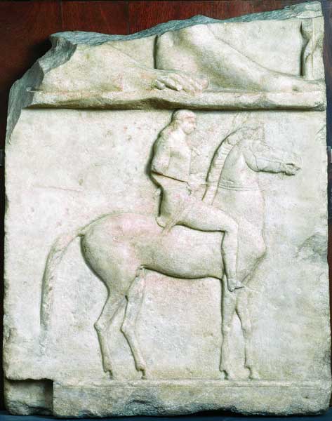 Stele funeraria con cavaliere 