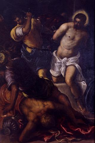 Domenico Tintoretto, Flagellazione (opera non esposta, in prestito) olio su tela, cm 186 x 118,5 Pinacoteca Capitolina